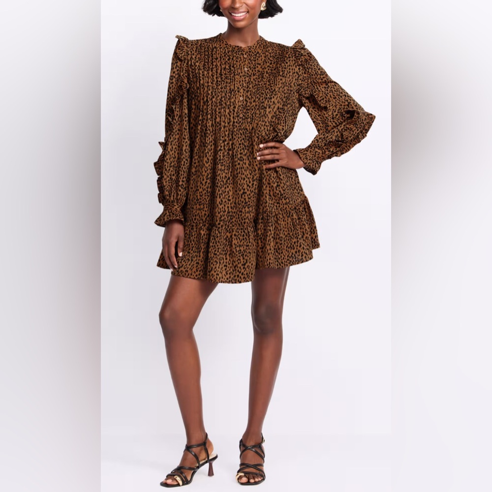 Leopard Print Ruffle Dress